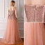 Bling Bling Orange Prom Dresses 2019 A-Line / Princess Spaghetti Straps Sleeveless Glitter Tulle Floor-Length / Long Ruffle Backless Formal Dresses