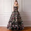 Modern / Fashion Black Prom Dresses 2019 Ball Gown Spaghetti Straps Sleeveless Embroidered Flower Floor-Length / Long Ruffle Backless Formal Dresses