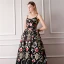 Modern / Fashion Black Prom Dresses 2019 Ball Gown Spaghetti Straps Sleeveless Embroidered Flower Floor-Length / Long Ruffle Backless Formal Dresses