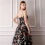 Modern / Fashion Black Prom Dresses 2019 Ball Gown Spaghetti Straps Sleeveless Embroidered Flower Floor-Length / Long Ruffle Backless Formal Dresses