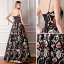 Modern / Fashion Black Prom Dresses 2019 Ball Gown Spaghetti Straps Sleeveless Embroidered Flower Floor-Length / Long Ruffle Backless Formal Dresses
