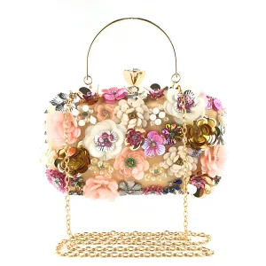 Schöne Gold Perle Strass Pailletten Garten Im Freien Clutch Tasche 2023 Satin