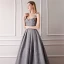 Modern / Fashion Grey Evening Dresses  2019 A-Line / Princess Sleeveless Shoulders Flower Rhinestone Pearl Floor-Length / Long Ruffle Backless Formal Dresses