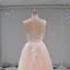 Élégant Champagne Transparentes Jardin / Extérieur Robe De Mariée 2019 Princesse V-Cou Sans Manches Appliques En Dentelle Train De Balayage Volants