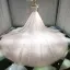 Meilleur Champagne Robe De Mariée 2019 Princesse De l'épaule Manches Courtes Dos Nu Appliques En Dentelle Perle Paillettes Perlage Cathedral Train