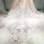 Stunning Champagne Wedding Dresses 2019 Princess Off-The-Shoulder Short Sleeve Backless Appliques Lace Beading Glitter Tulle Cathedral Train Ruffle
