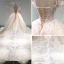 Stunning Champagne Wedding Dresses 2019 Princess Off-The-Shoulder Short Sleeve Backless Appliques Lace Beading Glitter Tulle Cathedral Train Ruffle
