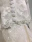 Luxury / Gorgeous Champagne See-through Wedding Dresses 2019 Princess Scoop Neck Long Sleeve Backless Appliques Lace Pearl Beading Glitter Tulle Cathedral Train Ruffle