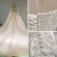 Luxury / Gorgeous Champagne See-through Wedding Dresses 2019 Princess Scoop Neck Long Sleeve Backless Appliques Lace Pearl Beading Glitter Tulle Cathedral Train Ruffle