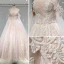 Luksus Champagne Blonder Brudekjoler 2019 Prinsesse Kjæreste Av Skulderen Korte Ermer Ryggløse Beading Cathedral Train Buste
