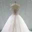 Luksus Champagne Brudekjoler 2019 Trompet / Havfrue Kjæreste Av Skulderen Korte Ermer Ryggløse Appliques Blonder Beading Perle Avtakbar Cathedral Train