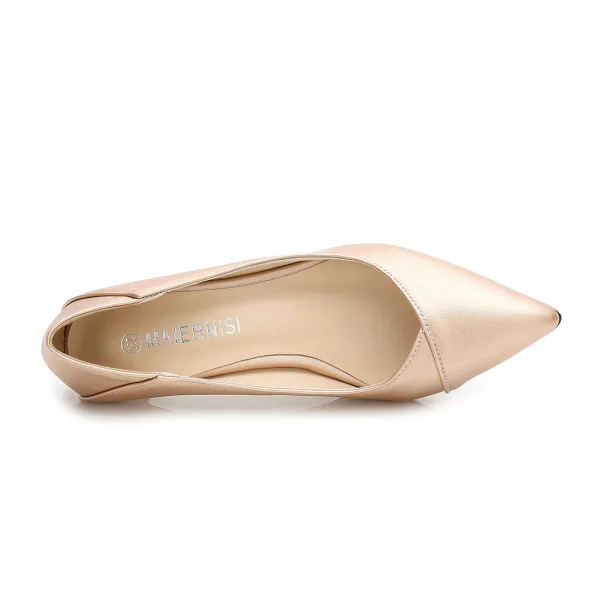 Modest / Simple Beige Street Wear Pumps 2023 5 cm Stiletto Heels Pointed Toe Pumps High Heels