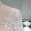 Illusion Ivory Satin Wedding Dresses 2019 A-Line / Princess Deep V-Neck Long Sleeve Backless Pearl Beading Chapel Train Ruffle
