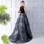 Modern / Fashion Brown Prom Dresses 2019 Ball Gown Scoop Neck Sleeveless Printing Flower Satin Court Train Ruffle Formal Dresses