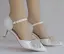 Lovely White Rhinestone Bow Wedding Shoes 2025 5 cm Stiletto Heels Pointed Toe Wedding High Heels
