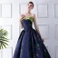 Starry Sky Navy Blue Prom Dresses 2024 Ball Gown Strapless Sleeveless Court Train Ruffle Backless Formal Dresses