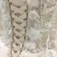 Meilleur Champagne Transparentes Robe De Mariée 2019 Princesse Encolure Dégagée Percé Manches Longues Dos Nu Appliques En Dentelle Perle Cathedral Train Volants