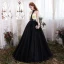 Amazing / Unique Black Gold Prom Dresses 2017 Ball Gown Halter Sleeveless Floor-Length / Long Backless Formal Dresses