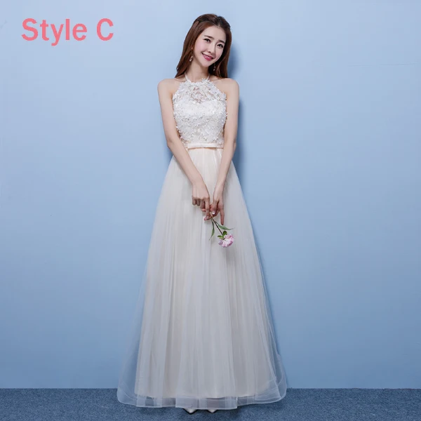Affordable Champagne Pierced Bridesmaid Dresses 2018 A-Line / Princess Appliques Flower Bow Sash Floor-Length / Long Ruffle Backless Wedding Party Dresses