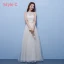 Affordable Champagne Pierced Bridesmaid Dresses 2018 A-Line / Princess Appliques Flower Bow Sash Floor-Length / Long Ruffle Backless Wedding Party Dresses