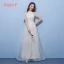 Affordable Champagne Pierced Bridesmaid Dresses 2018 A-Line / Princess Appliques Flower Bow Sash Floor-Length / Long Ruffle Backless Wedding Party Dresses