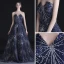 Bling Bling Mørk Marineblå Ballkjoler 2018 Prinsesse Kjæreste Uten Ermer Beading Rhinestone Chapel Train Buste Ryggløse Formelle Kjoler