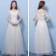 Affordable Champagne Pierced Bridesmaid Dresses 2018 A-Line / Princess Appliques Flower Bow Sash Floor-Length / Long Ruffle Backless Wedding Party Dresses