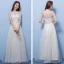 Affordable Champagne Pierced Bridesmaid Dresses 2018 A-Line / Princess Appliques Flower Bow Sash Floor-Length / Long Ruffle Backless Wedding Party Dresses