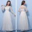 Affordable Champagne Pierced Bridesmaid Dresses 2018 A-Line / Princess Appliques Flower Bow Sash Floor-Length / Long Ruffle Backless Wedding Party Dresses