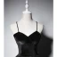 Modest / Simple Black Suede Prom Dresses 2019 A-Line / Princess Spaghetti Straps Sleeveless Floor-Length / Long Ruffle Backless Formal Dresses