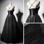Modest / Simple Black Suede Prom Dresses 2019 A-Line / Princess Spaghetti Straps Sleeveless Floor-Length / Long Ruffle Backless Formal Dresses