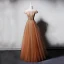 Chic / Beautiful Champagne Evening Dresses  2019 Princess Off-The-Shoulder Short Sleeve Beading Floor-Length / Long Ruffle Backless Formal Dresses