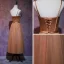 Chic / Belle Marron Robe De Bal 2019 Princesse Bretelles Spaghetti Sans Manches Ceinture Thé Longueur Volants Dos Nu Robe De Ceremonie