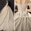 Vintage / Originale Champagne Robe De Mariée 2019 Princesse De l'épaule Manches Courtes Dos Nu Appliques En Dentelle Glitter Tulle Chapel Train Volants