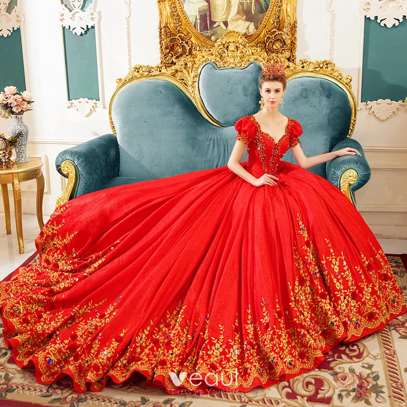 open lace back dress Red Maroon Princess Ball Gown Tulle Wedding Dress Red Prom Dress