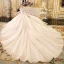 Best Ivory See-through Wedding Dresses 2019 Ball Gown Scoop Neck 3/4 Sleeve Backless Appliques Lace Glitter Cathedral Train Ruffle