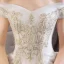 Chic / Beautiful Wedding Dresses Champagne 2019 A-Line / Princess Off-The-Shoulder Short Sleeve Backless Star Appliques Lace Pearl Beading Cathedral Train Ruffle