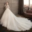 Illusion Ivoire Transparentes Robe De Mariée 2019 Princesse Encolure Carrée Manches Longues Dos Nu Appliques En Dentelle Perlage Glitter Tulle Cathedral Train Volants