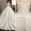 Illusion Ivoire Transparentes Robe De Mariée 2019 Princesse Encolure Carrée Manches Longues Dos Nu Appliques En Dentelle Perlage Glitter Tulle Cathedral Train Volants