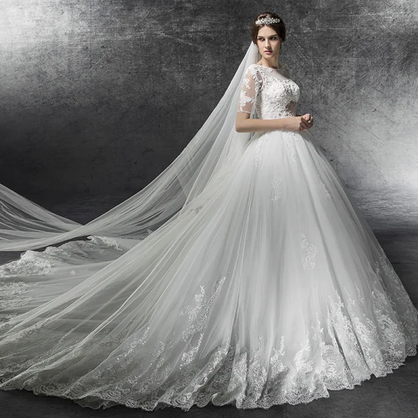 Elegant Ivory Plus Size Pregnant Wedding Dresses 2019 Empire See-through Square Neckline Short Sleeve Backless Appliques Lace Beading Cathedral Train Ruffle