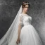 Elegant Ivory Plus Size Pregnant Wedding Dresses 2019 Empire See-through Square Neckline Short Sleeve Backless Appliques Lace Beading Cathedral Train Ruffle