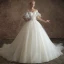 Elegante Ivory / Creme Durchsichtige Brautkleider / Hochzeitskleider 2019 A Linie V-Ausschnitt Glockenhülsen Rückenfreies Applikationen Spitze Perlenstickerei Kapelle-Schleppe Rüschen
