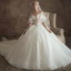 Elegante Ivory / Creme Durchsichtige Brautkleider / Hochzeitskleider 2019 A Linie V-Ausschnitt Glockenhülsen Rückenfreies Applikationen Spitze Perlenstickerei Kapelle-Schleppe Rüschen