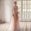 Fabuleux Champagne Dégradé De Couleur Robe De Soirée 2019 Princesse Bretelles Spaghetti Col v profond Sans Manches Glitter Tulle Perlage Longue Volants Dos Nu Robe De Ceremonie