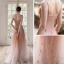Fabuleux Champagne Dégradé De Couleur Robe De Soirée 2019 Princesse Bretelles Spaghetti Col v profond Sans Manches Glitter Tulle Perlage Longue Volants Dos Nu Robe De Ceremonie