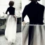 Chic / Belle Noire Daim Robe De Soirée 2019 Princesse Col v profond 1/2 Manches Ceinture Longue Volants Robe De Ceremonie