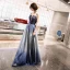 Chic / Beautiful Royal Blue Evening Dresses  2019 A-Line / Princess Spaghetti Straps Sleeveless Rhinestone Sash Glitter Tulle Floor-Length / Long Ruffle Backless Formal Dresses