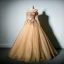 Chic / Beautiful Champagne Prom Dresses 2019 A-Line / Princess Scoop Neck Long Sleeve Embroidered Flower Pearl Floor-Length / Long Backless Formal Dresses