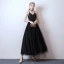 Affordable Black Prom Dresses 2019 A-Line / Princess Spaghetti Straps Sleeveless Ankle Length Ruffle Backless Formal Dresses
