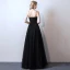 Affordable Black Prom Dresses 2019 A-Line / Princess Spaghetti Straps Sleeveless Floor-Length / Long Ruffle Backless Formal Dresses